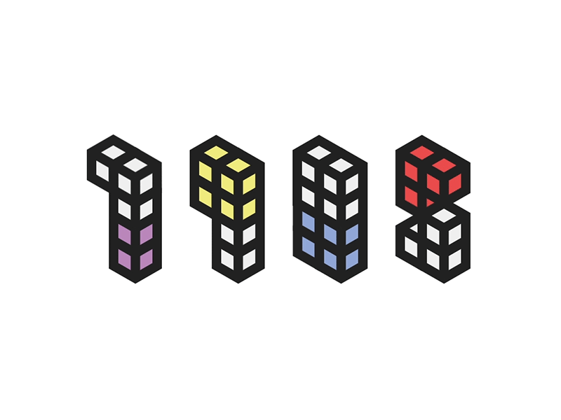 1985 1985 animated animation cube gif motion motiondesign motiongraphics numbers