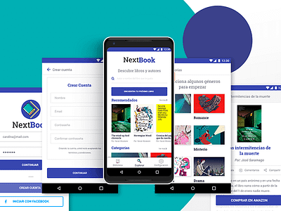 Next Book - project adobe xd app book book app clean design material design mobile ui ux website wireframe