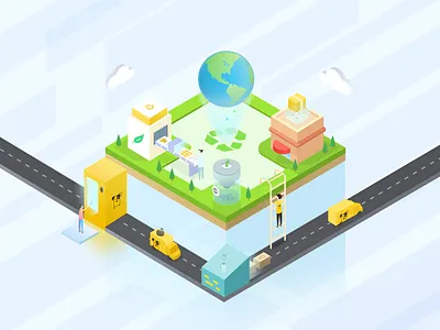 Recycling2 2.5d design enviroment illustration recycle ui xhg