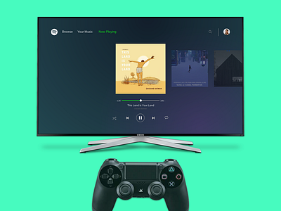 Spotify TV App 009 app dailyui music music player ui playstation ps4 sketch tv app ui
