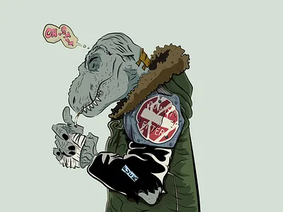 T-Rex 2d character charachter charachter design comic art dinosaur future illustration t rex