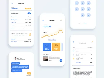 SuperPro Mobile App custom design customer app mobile app design mobile app icon product design superannuation app user experience design user inteface