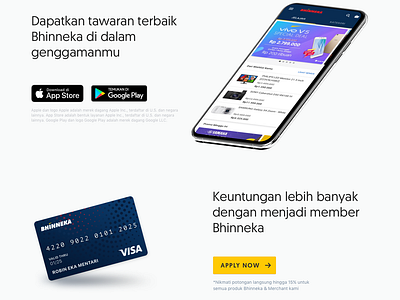 Bhinneka Apps & Membership concept ecommerce homepage indonesia