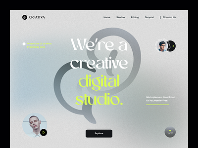 Creativa Digital Studio. agency branding clean colour company creative design service design studio design team digital agency dribbble2022 homepage marketing minimal orix saas sajon startup ui designer website