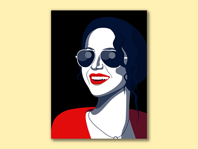 Woman with glasses art book cartoon character cover cute design drawing face girl glasses graphic happy illustration illustrator people portrait shadow vector woman