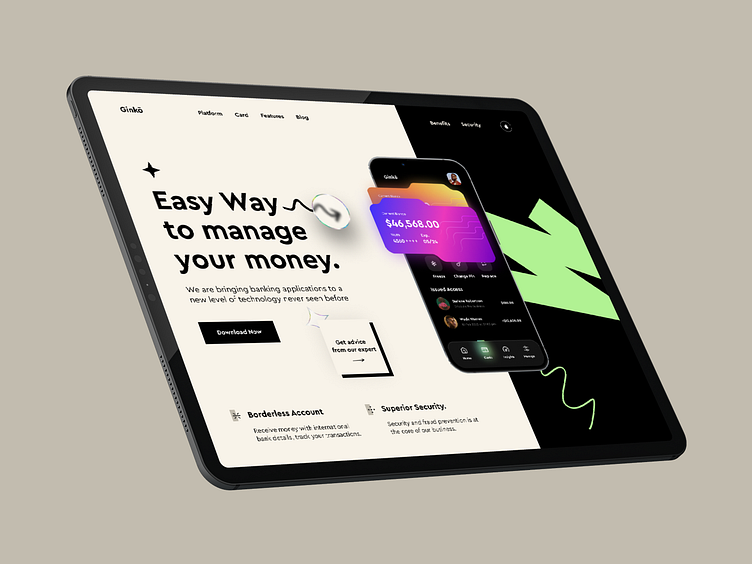 Ginko Banking Website. by Sajon for Orix Creative on Dribbble