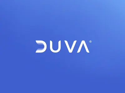 Duva blue business corporate custom typography dove geometric logo minimalistic symmetry wing wordmark