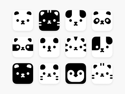 Avatars animal app icon bear cat cute dog hamster koala logo minimal panda penguin polar bear puppy raccoon steven tiger