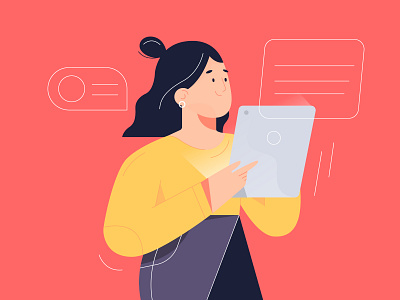 Woman working character characters design dribbble illustration minimal