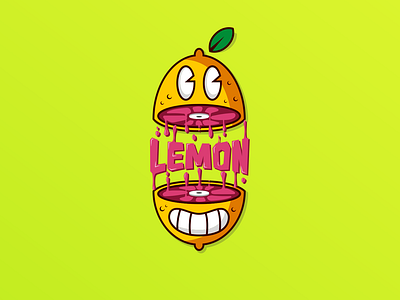 Lemon flat illustration typography vector