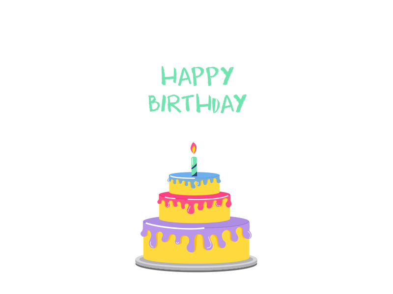 Happy Birthday adobe after effects animation birthday cake cake candle happy birthday illustration illustrator