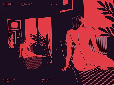 Fragment 204 Og abstract composition flowers gird girl illustration laconic layout lines minimal naked poster poster a day poster art poster challenge room