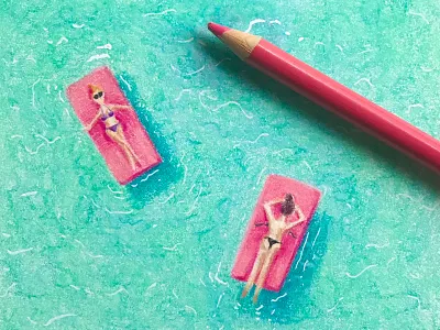 Living Coral - Colour Collective colour collective illustration living coral pantone pool summer