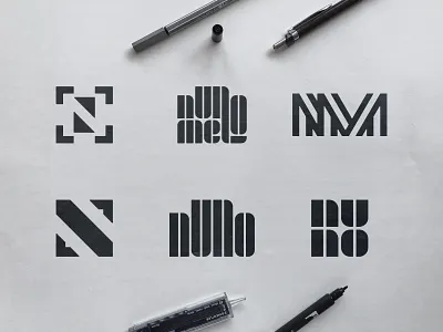 Nuno Melo - Logo Concepts black and white logo camera lens focus logomark icon design identity designer n m monogram initials nm clever letters nuno melo portugal photo camera photography mark sketch process smart symbol