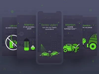 Security Message accident alcool cafe car app design driving fatma aroua green security security app security system ui wheel