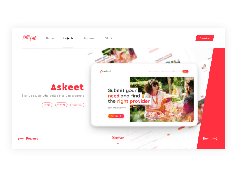 Askeet - Case Study Part 1 animation design gif red ui ux website