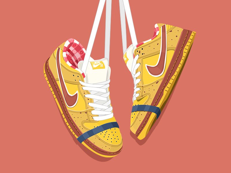 nike dunk low yellow lobster