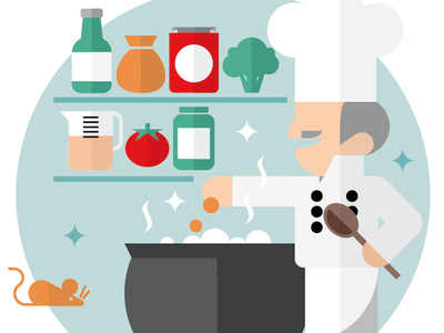 Cogg the Cook cook flat illustration vector