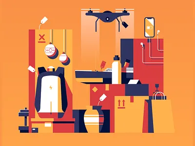 Oberlo e-book cover 4 art backpack book cover illustration retro ship shop vector vector art