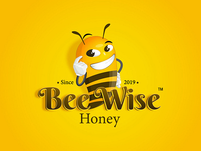 Bee Wise Logo bee bee brand bee logo brand branding honey illustration logo logos smart logo smart logos vector wise logo