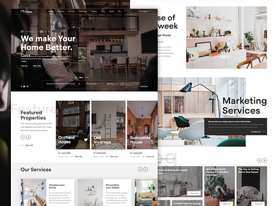 Real Estate Landing Page clean landingpage luxury minimal real estate ui ux webdesign