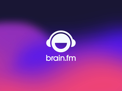 Brain.fm Logo animation audio blur brain branding cute design fun gradient icon identity logo mesh minimal motion music radio smile sound waves