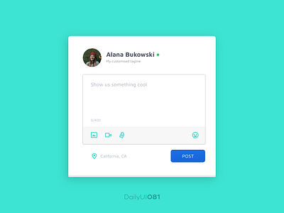 Daily UI #081 081 81 dailyui poster status update ui update