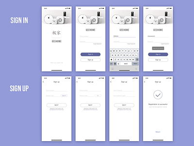 Sign Up/sign in app design ui ux