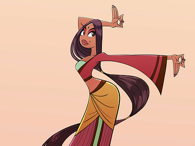 Indian Dancer animation art cartoon cartoon comic character creation character design characterdesignchallenge design draw drawing game game characters illustration indian dancer toon