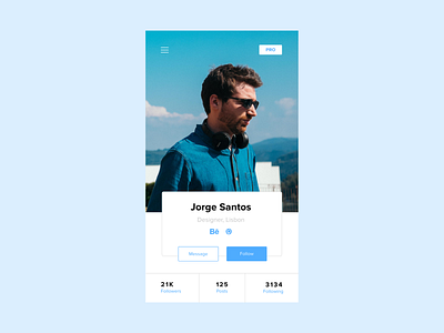 Daily UI #006 - User profile adobexd blue clean dailui dailyui mobile profile simple soft ux design