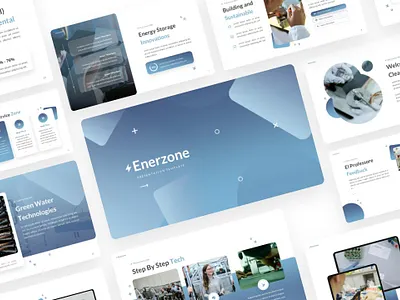 Enerzone Presentation blue branding design elegant energy enerzone graphic design powerpoint presentation template ui