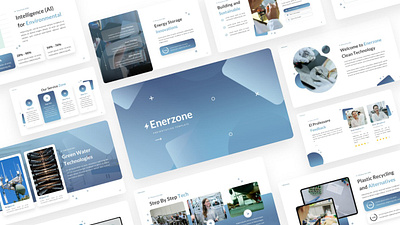 Enerzone Presentation blue branding design elegant energy enerzone graphic design powerpoint presentation template ui