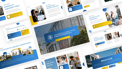 University Presentation blue branding college design elegant graphic design powerpoint presentation school student template ui university