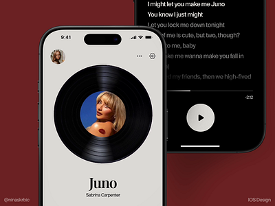 Music Player - Mobile App app app design apple apple music car play ios listen lyrics music music player play player sounds spotify ui ui design uiux ux valentines day video