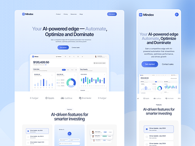 AI Saas Landing Page design fintech interface landing page landing page design landing page ui minimal saas landing page ui ui design ux design web web app web design webdesign website