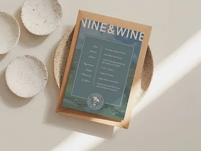 Nine & Wine Golf Tournament Invite brand design brand identity branding design flyer design graphic design illustration invite logo logo design logo design branding logo design concept sign design ui