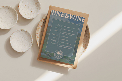 Nine & Wine Golf Tournament Invite brand design brand identity branding design flyer design graphic design illustration invite logo logo design logo design branding logo design concept sign design ui