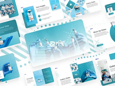 Pfizer Presentation branding clinic design doctor elegant graphic design healthy hospital medical nurse powerpoint presentation template virus