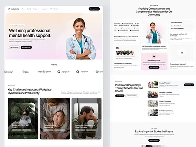 Mediciccne - Health Care Website anxiety bentogrid casestudy design doctor health healthcare landingpage mentalhealthwebsite services ui ux web website