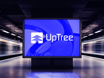 UpTree branidng blue brand brand identity branding branding design design fintech identity illustration logo brand logo design logo icon logo mark minimal mockup modern signboard square symbol ui