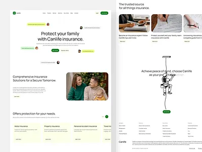 Canlife - Insurance Website UI Kit business claims management cleanui corporate designkit designresources digital insurance experience financial planning fintech healthcare insurance insurance forms insurance navigation insuranceui insurancewebsite landingpage modernui uikit web components webdesign websitedesign