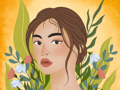 January's Women 2d aesthetic character design characters concept art digital art digital illustration feminine art feminism floral flowers freestyle drawing graphic design hand drawn illustration modern art portrait snowdrop woman portrait women
