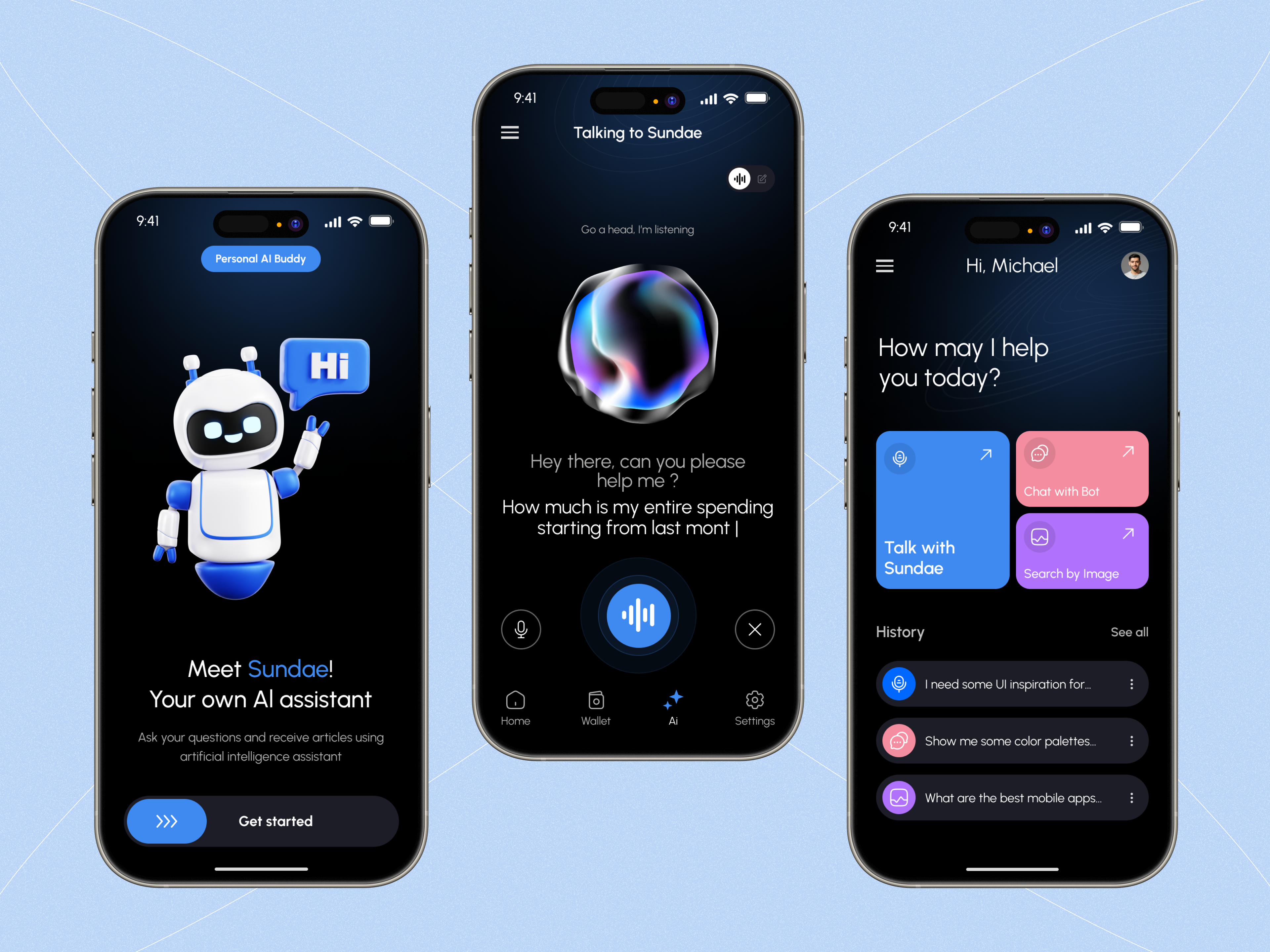 Example of Ai mobile app design