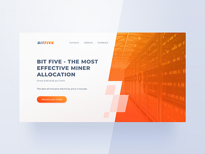 BITFIVE blockchain crypto design landing landing page landing design landing page design miner site web webdeisgn