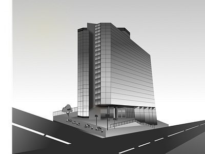 Femi Johnson Building Ibadan 3d art black white building design digital digital 3d glass graphic illustration skyscraper vector