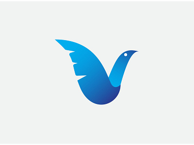 V Blue Bird Logo animal animal icon animal logo blue blue bird branding developer fly graphic design icon logo minimalist papper plane plane ticket simple design simple icon simple logos vector web