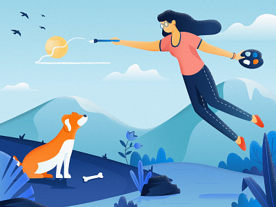 Illustration exploration android animation branding clean clean app landing design desktop dog fly illustration ios landing page logo mobile modern sky table ui ux website