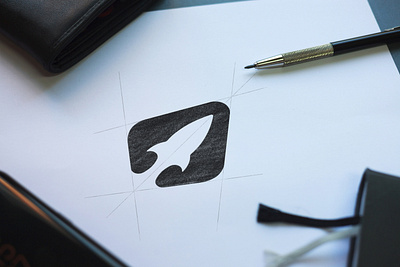 Rocket Logo Concept grid design grid logo logo negative space process rocket rocket logo start up logo unused