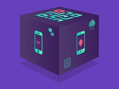 Finding the right cube. concept illustration technology ui