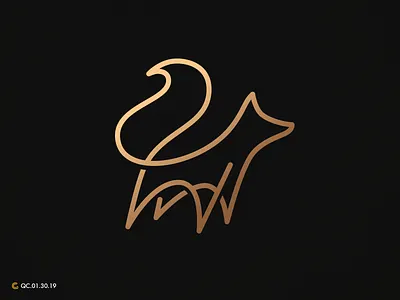Standing Fox Line Art Logo abstract brand branding fox fox logo logo mark